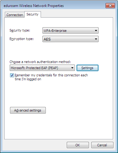 Eduroam properties - Security