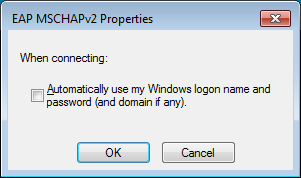EAP MSCHAPv2 Properties
