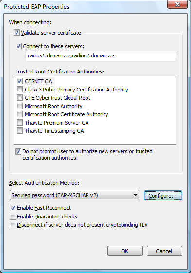 Protected EAP Properties