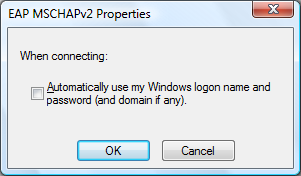 EAP MSCHAPv2 Properties